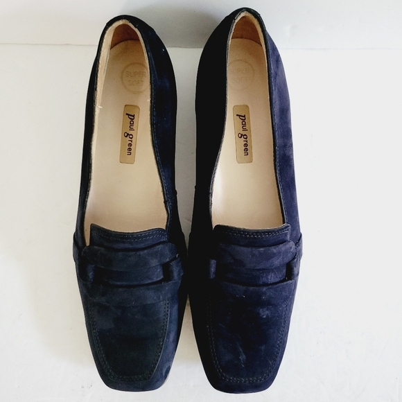 NEW Paul Green Blue Suede Leather Super Soft Loafers Size 6 - Picture 4 of 8